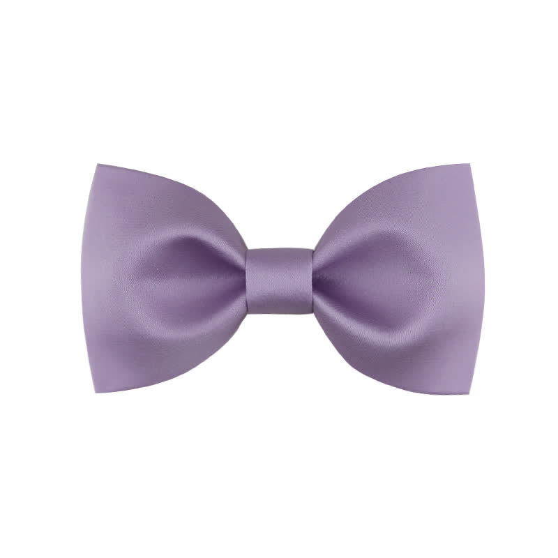 Papillon da sposa classico semplice da uomo, tinta unita - Stile n. 1 - Viola - image 19