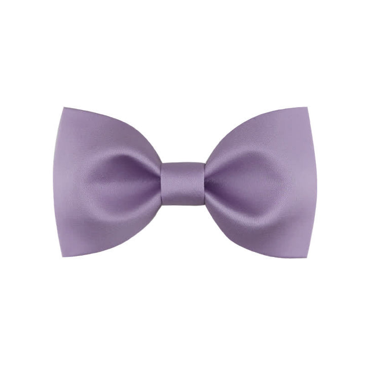 Papillon da sposa classico semplice da uomo, tinta unita - Stile n. 1 - Viola - image 19