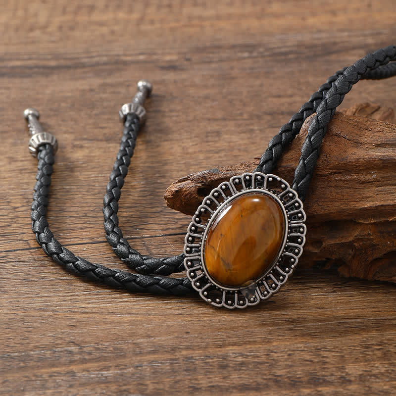 Stupenda replica Western Stone Bolo Tie - Pietra di tigre - image 10