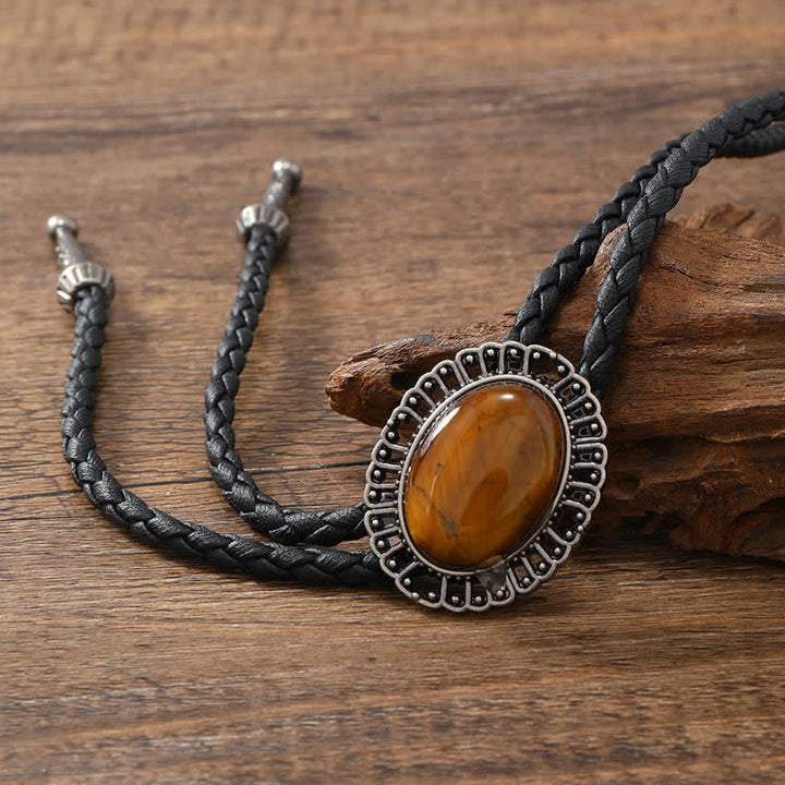 Stupenda replica Western Stone Bolo Tie - Pietra di tigre - image 9
