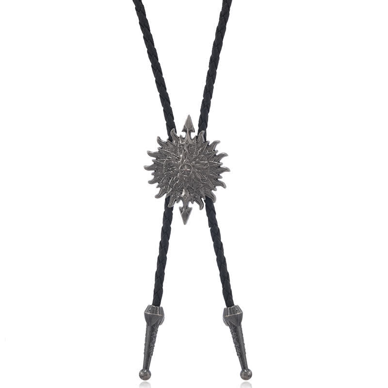 Cravatta Bolo Vintage con Motivo a Freccia e Girasole - Argento antico - image 4