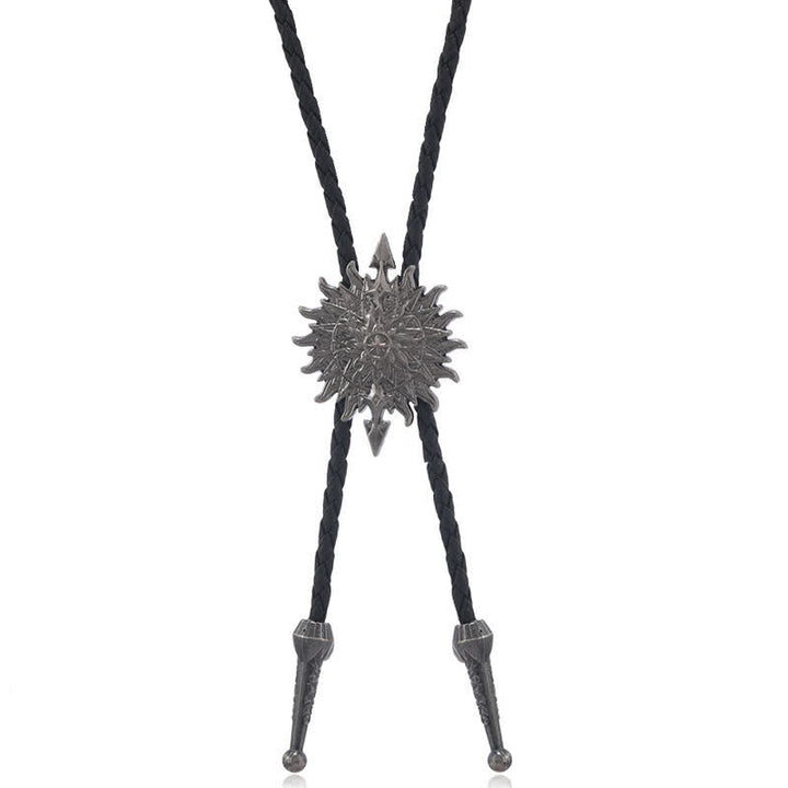 Cravatta Bolo Vintage con Motivo a Freccia e Girasole - Argento antico - image 4