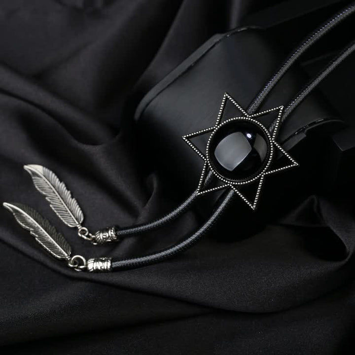 Cravatta Bolo con colletto in pietra preziosa a forma di stella esagramma - Argento - image 5