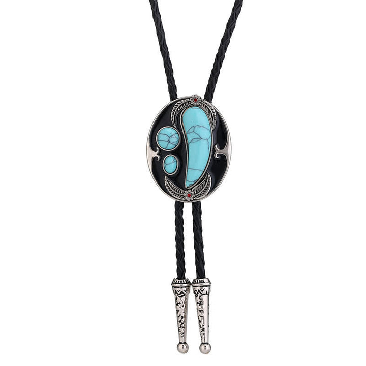 Cravatta Bolo da cowboy in stile indiano turchese