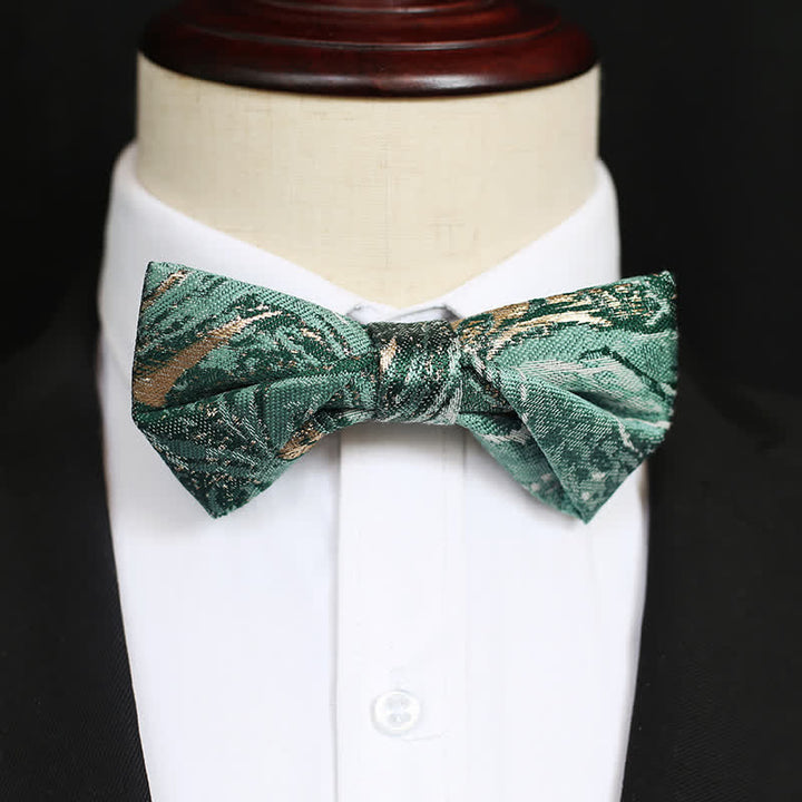 Papillon da uomo con accenti dorati e verde mare chiaro per matrimonio