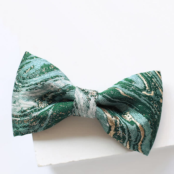 Papillon da uomo con accenti dorati e verde mare chiaro per matrimonio