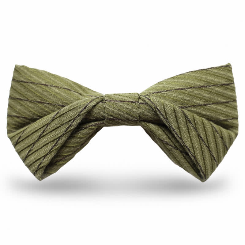 Papillon da sposa in twill della serie verde da uomo - Verde scuro - Stile n. 3 - image 6