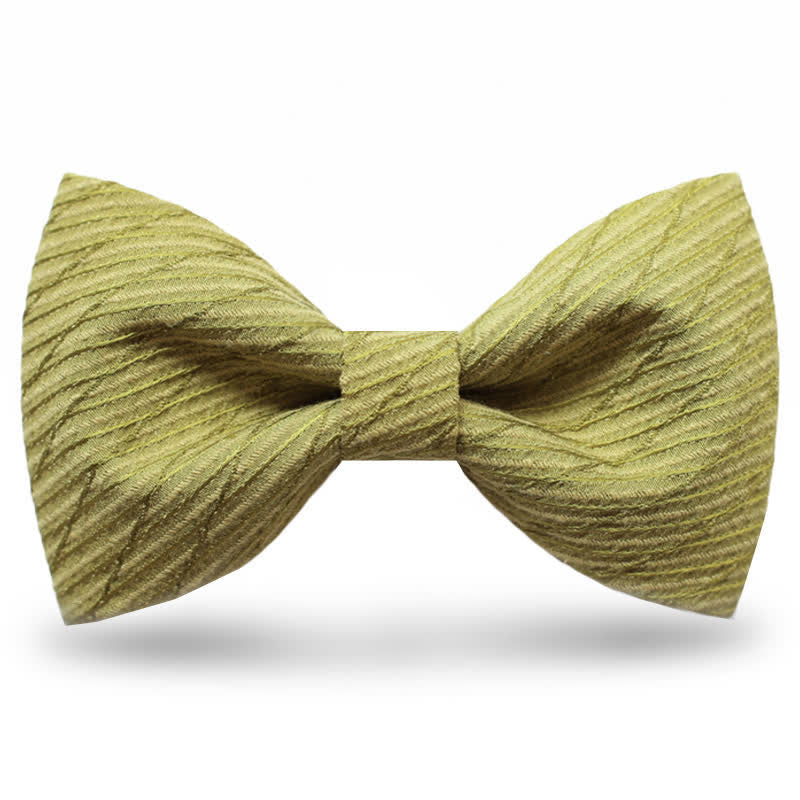 Papillon da sposa in twill della serie verde da uomo - Giallo Verde - Stile n. 1 - image 10