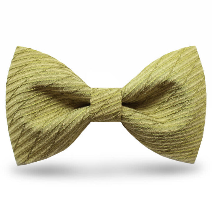 Papillon da sposa in twill della serie verde da uomo - Giallo Verde - Stile n. 1 - image 10