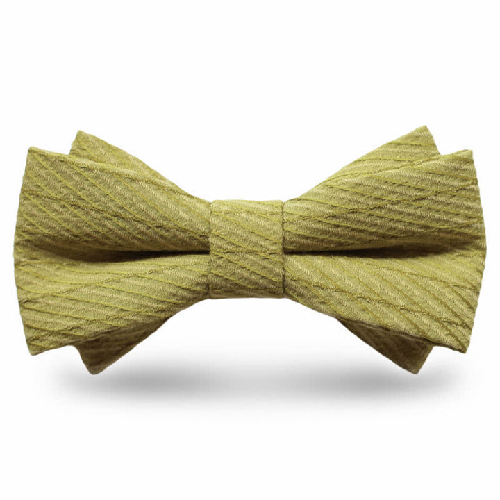 Papillon da sposa in twill della serie verde da uomo - Giallo Verde - Stile n. 2 - image 11