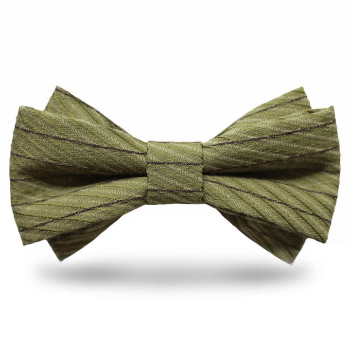 Papillon da sposa in twill della serie verde da uomo - Verde scuro - Stile n. 2 - image 5