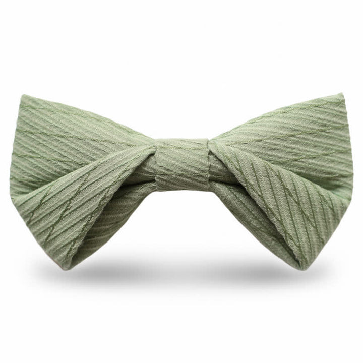 Papillon da sposa in twill della serie verde da uomo - Verde menta - Stile n. 3 - image 9