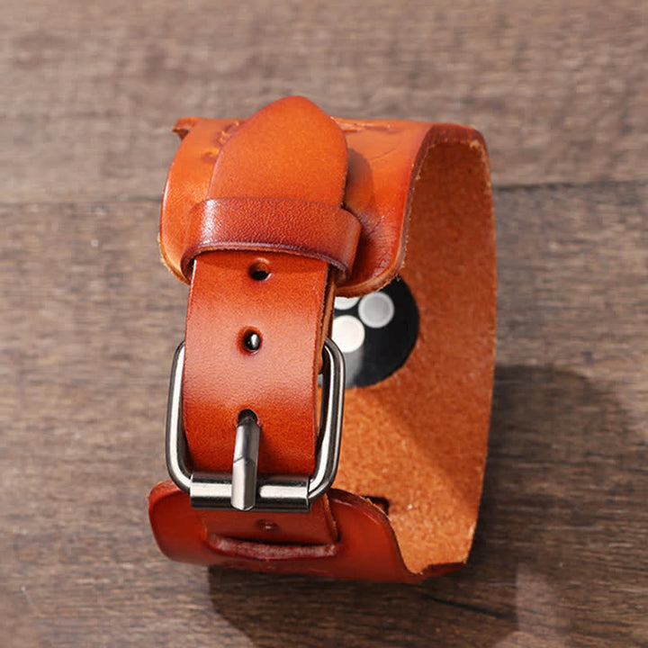 Cinturino per orologio in pelle con nodo celtico vichingo e totem - image 7