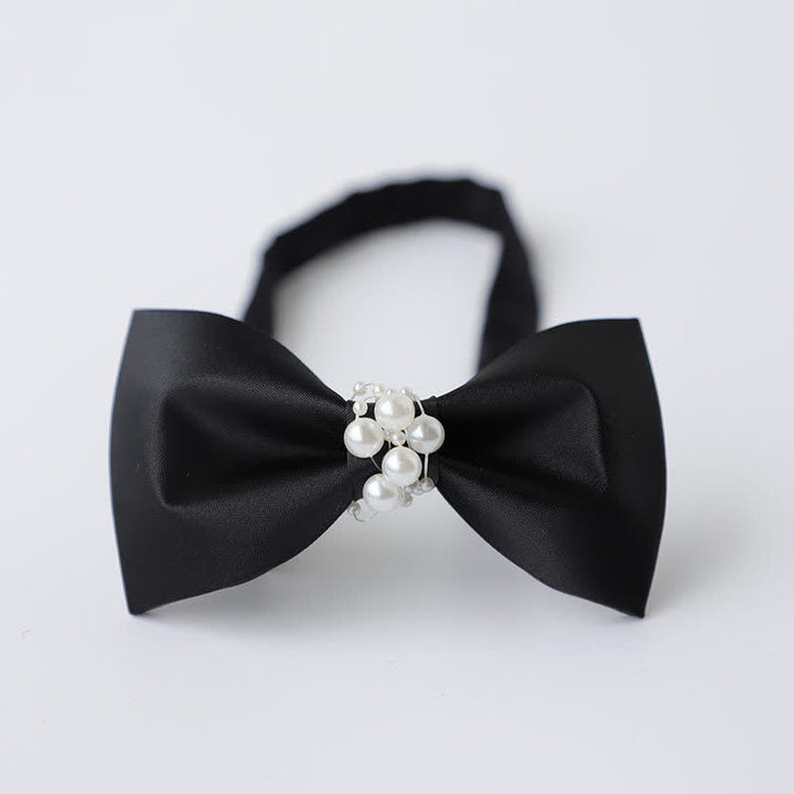 Papillon da sposa nero perlato da uomo con temperamento - Stile n. 3 - image 4