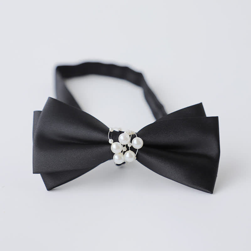 Papillon da sposa nero perlato da uomo con temperamento - Stile n. 4 - image 5