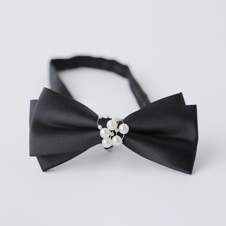 Papillon da sposa nero perlato da uomo con temperamento - Stile n. 4 - image 5