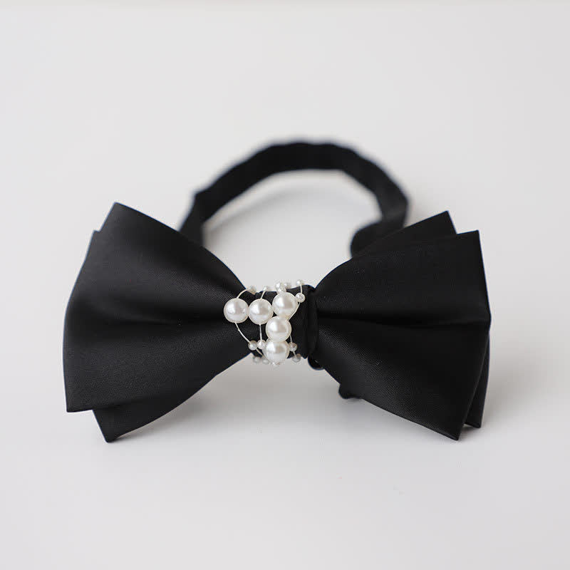 Papillon da sposa nero perlato da uomo con temperamento - Stile n. 1 - image 2