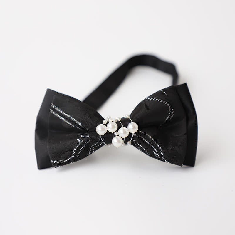 Papillon da sposa nero perlato da uomo con temperamento - Stile n. 9 - image 13