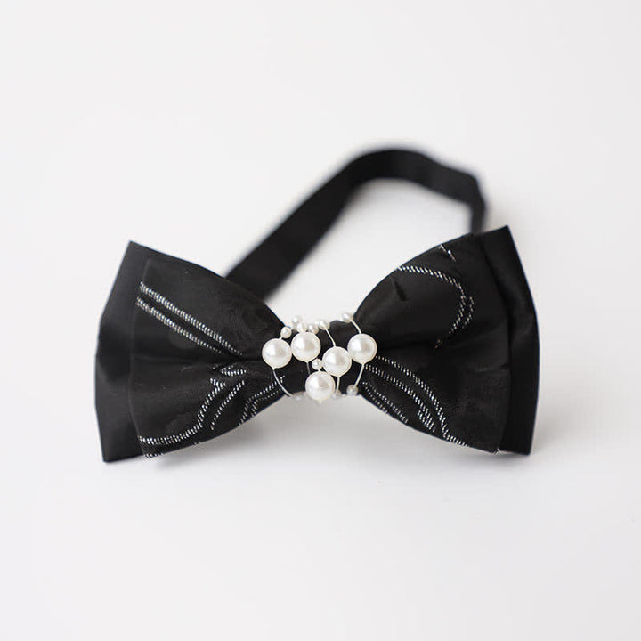 Papillon da sposa nero perlato da uomo con temperamento - Stile n. 9 - image 13