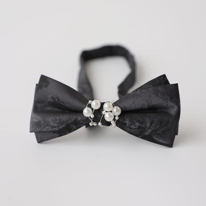 Papillon da sposa nero perlato da uomo con temperamento - Stile n. 7 - image 11