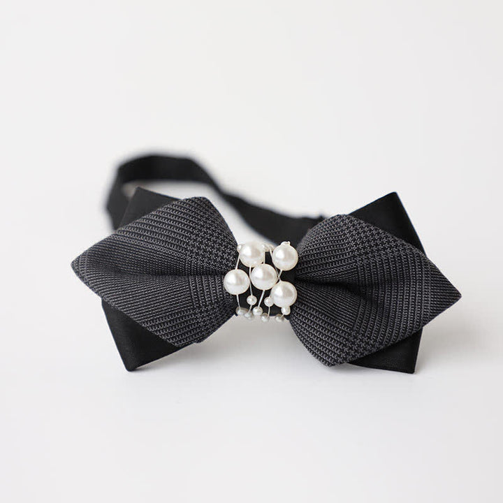 Papillon da sposa nero perlato da uomo con temperamento - Stile n. 8 - image 12