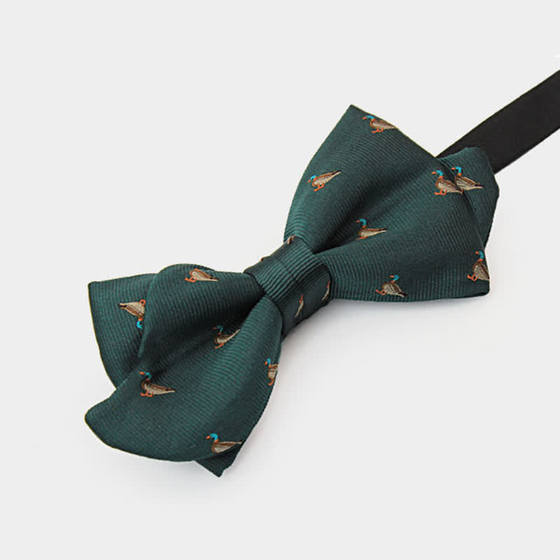 Papillon da uomo con motivo a papera verde scuro