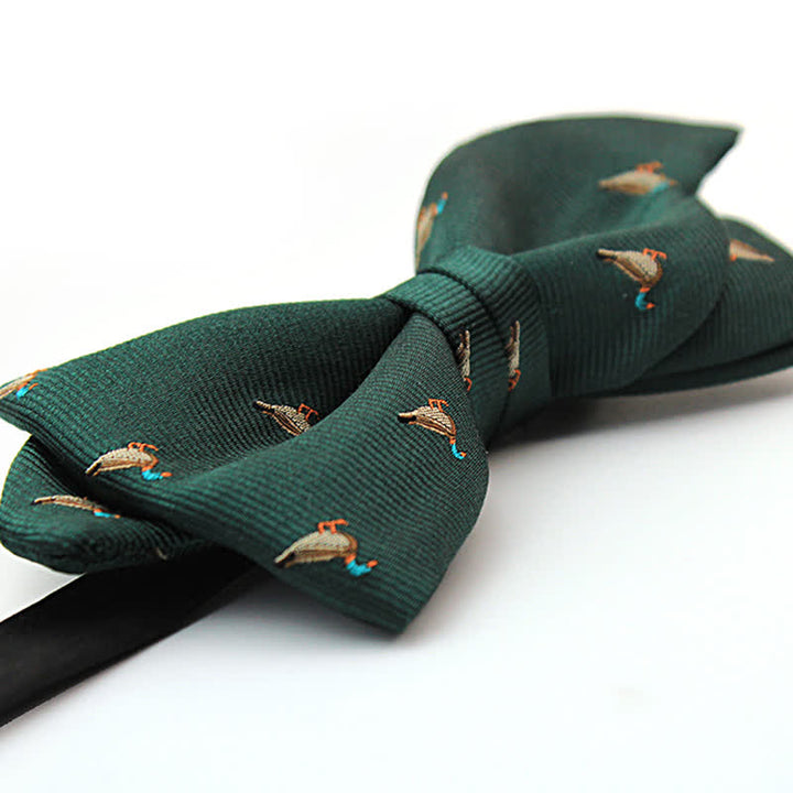 Papillon da uomo con motivo a papera verde scuro