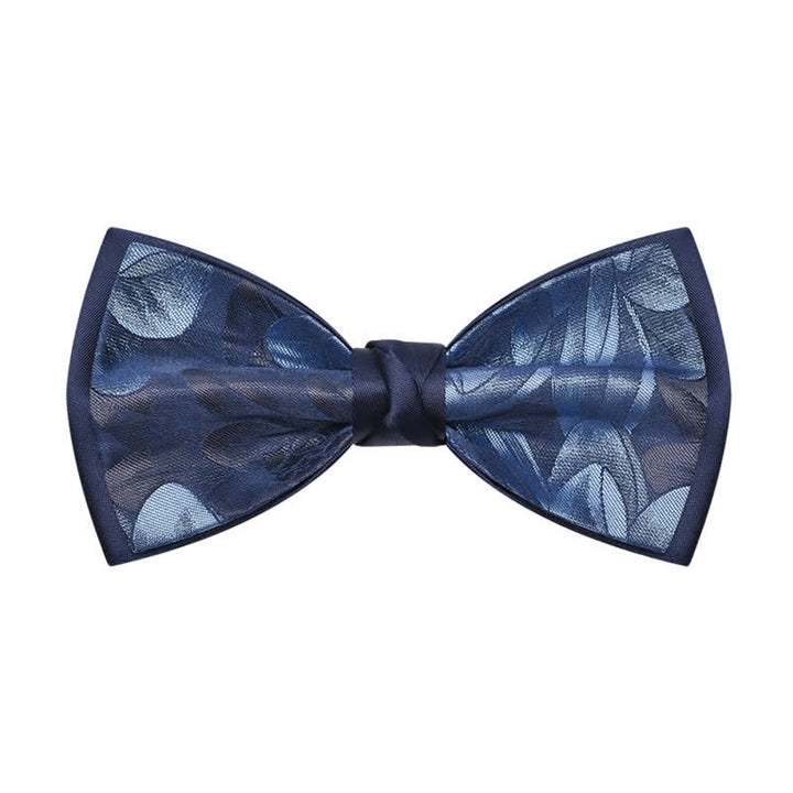 Papillon elegante da uomo con motivo floreale blu navy