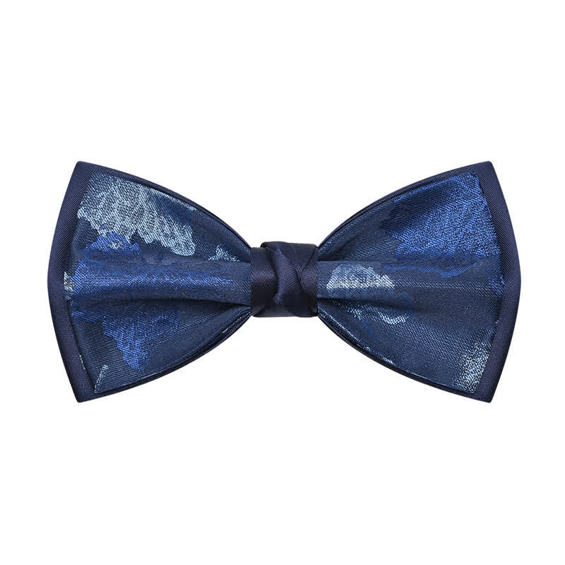 Papillon elegante da uomo con motivo floreale blu navy
