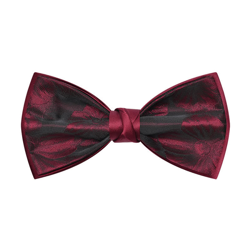 Papillon da uomo con motivo floreale bordeaux per matrimonio