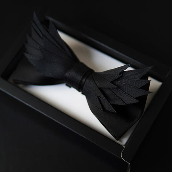 Papillon a forma di ali a strati tutto nero da uomo - Tutto nero - image 0
