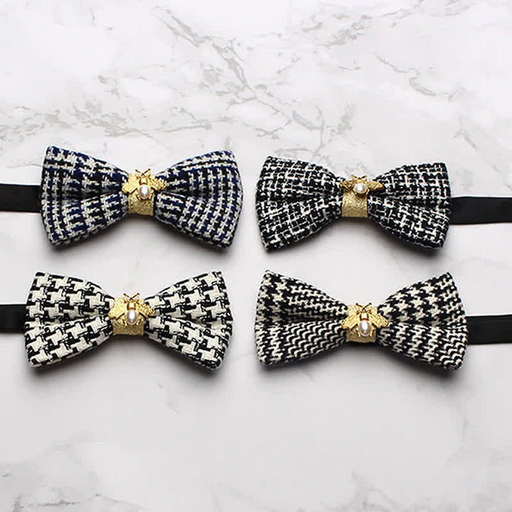 Papillon da uomo in lana testurizzata Golden Bee