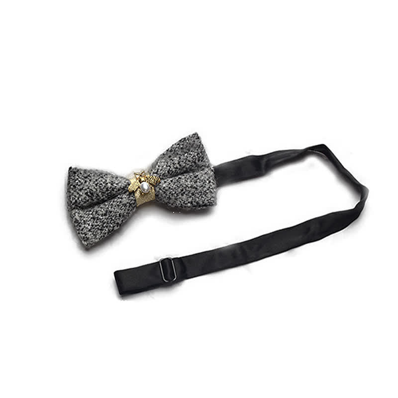 Papillon da uomo in lana testurizzata Golden Bee