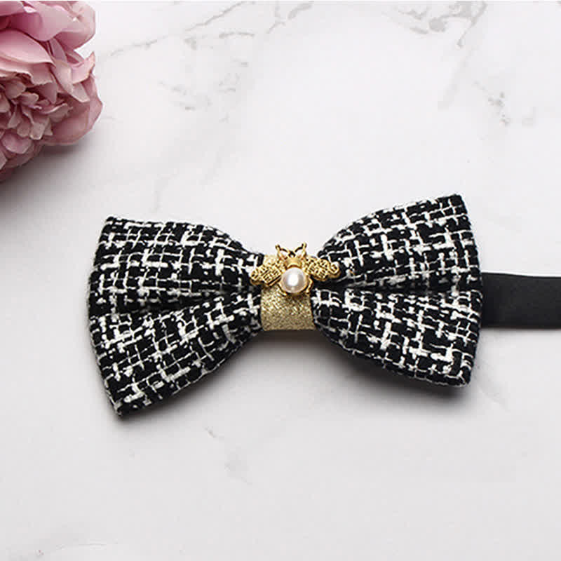 Papillon da uomo in lana testurizzata Golden Bee