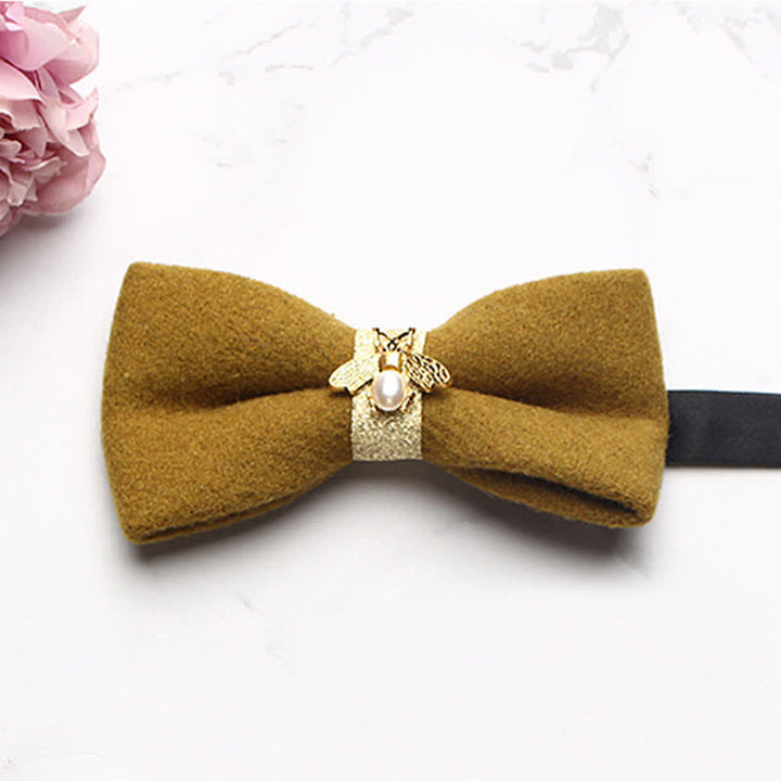 Papillon da uomo in lana testurizzata Golden Bee