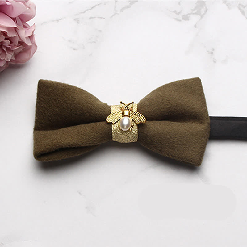 Papillon da uomo in lana testurizzata Golden Bee