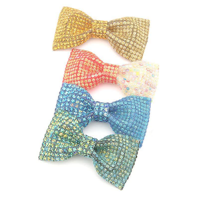 Papillon da uomo con strass in resina colorata lucida