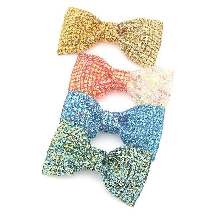 Papillon da uomo con strass in resina colorata lucida
