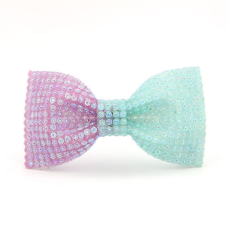 Papillon da uomo con strass in resina colorata lucida - Viola e azzurro - image 6