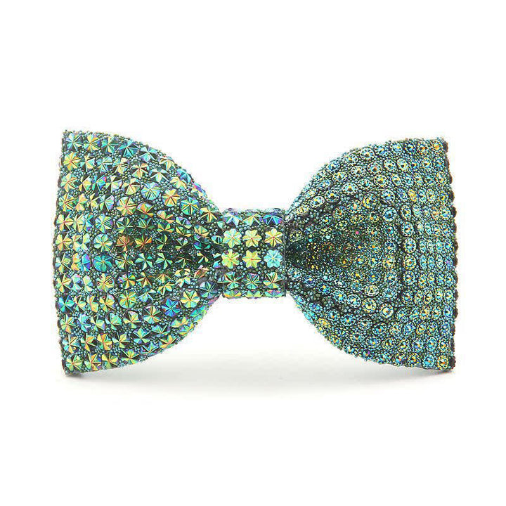 Papillon da uomo con strass in resina colorata lucida - Verde - image 8