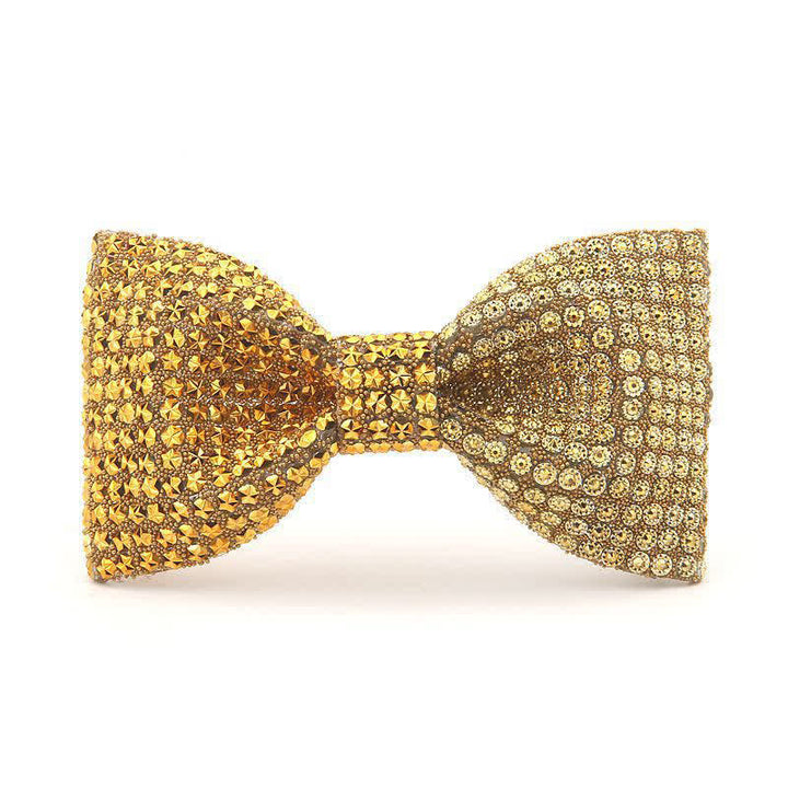 Papillon da uomo con strass in resina colorata lucida - Oro - image 9