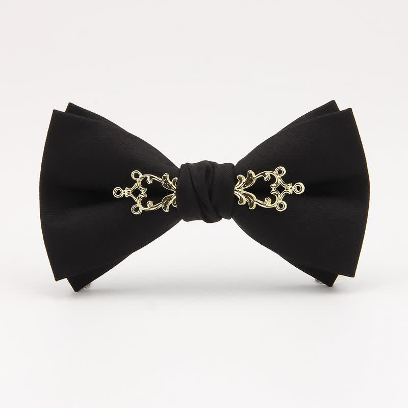 Papillon da uomo metallizzato con fiori per matrimonio