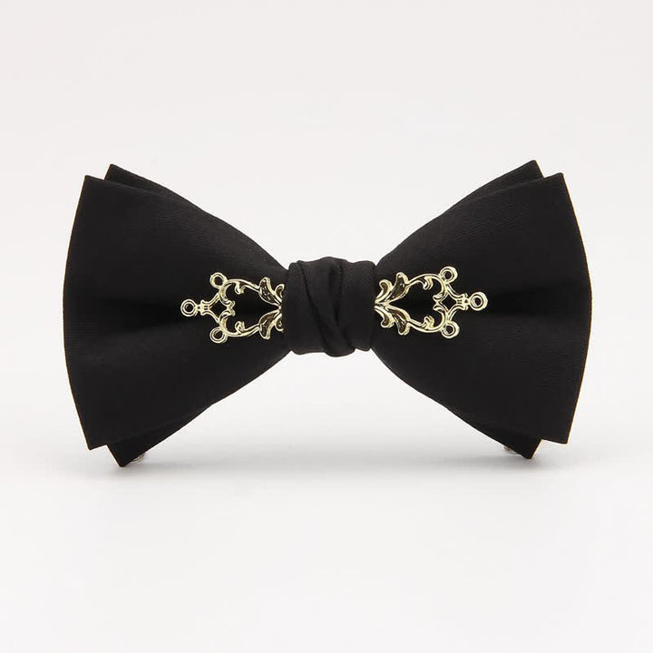 Papillon da uomo metallizzato con fiori per matrimonio