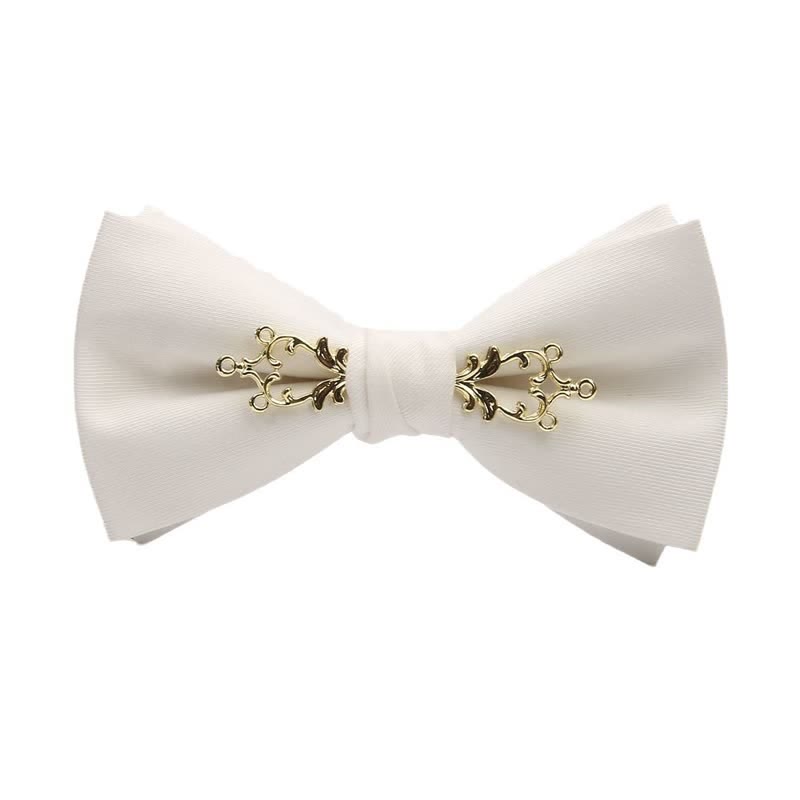 Papillon da uomo metallizzato con fiori per matrimonio
