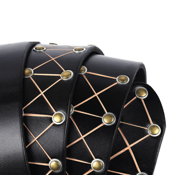 Cintura da uomo in pelle vintage con borchie e borchie stile punk