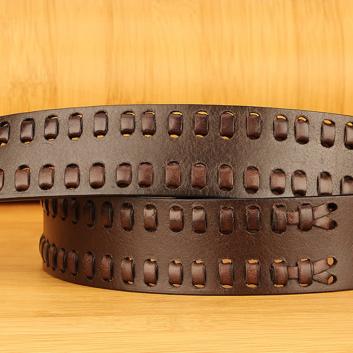 Cintura in pelle intrecciata casual da lavoro per uomo