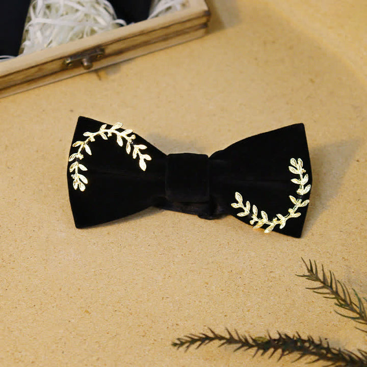 Set di papillon in velluto nero con strass scintillanti