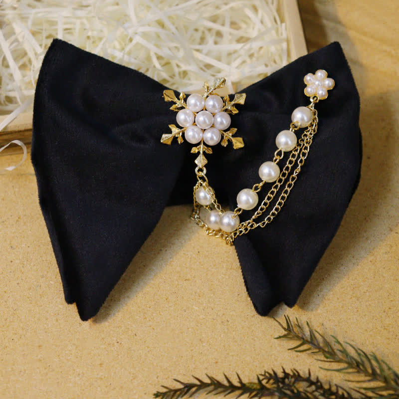 Set di papillon in velluto nero con strass scintillanti - image 2