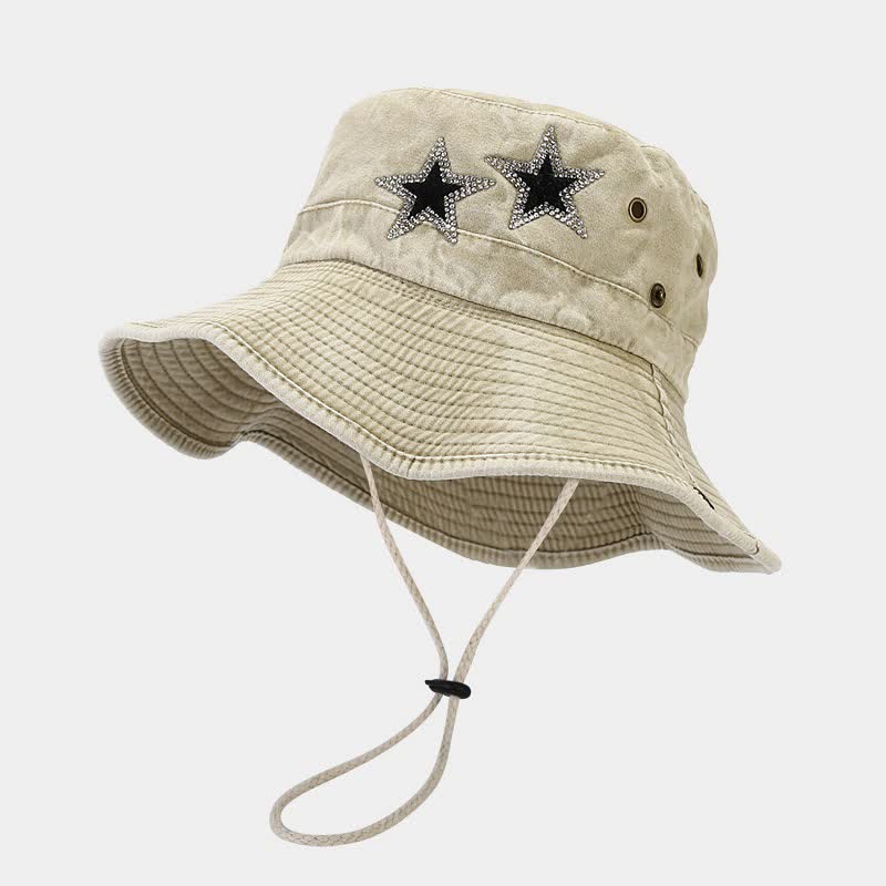 Cappello da cowboy unisex con stella e strass
