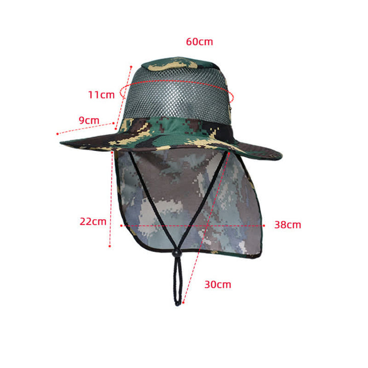 Cappello da pescatore con design a rete mimetica da uomo